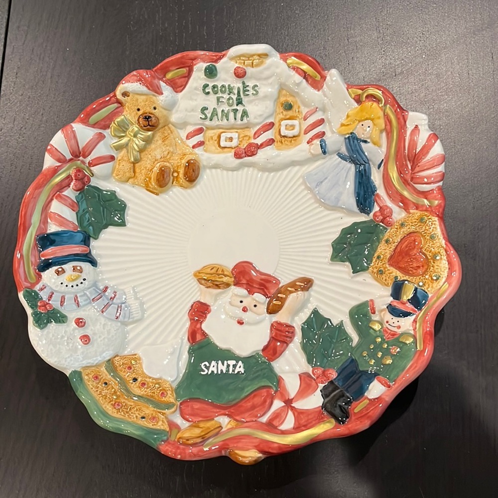 Cookies for Santa Ceramic Dish